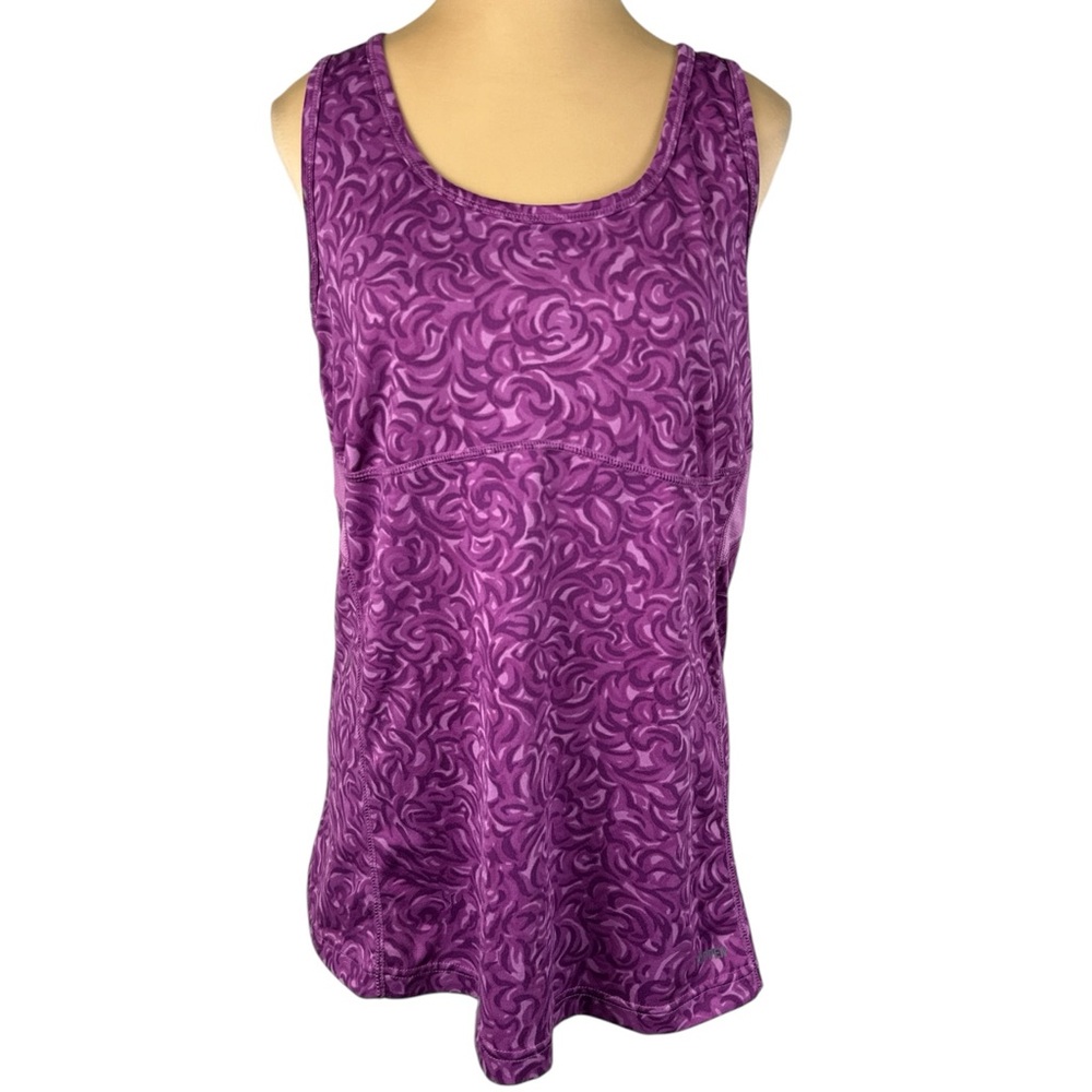 Koppen Purple Swirl Athletic Tank Top XL Activewear Workout Racerback